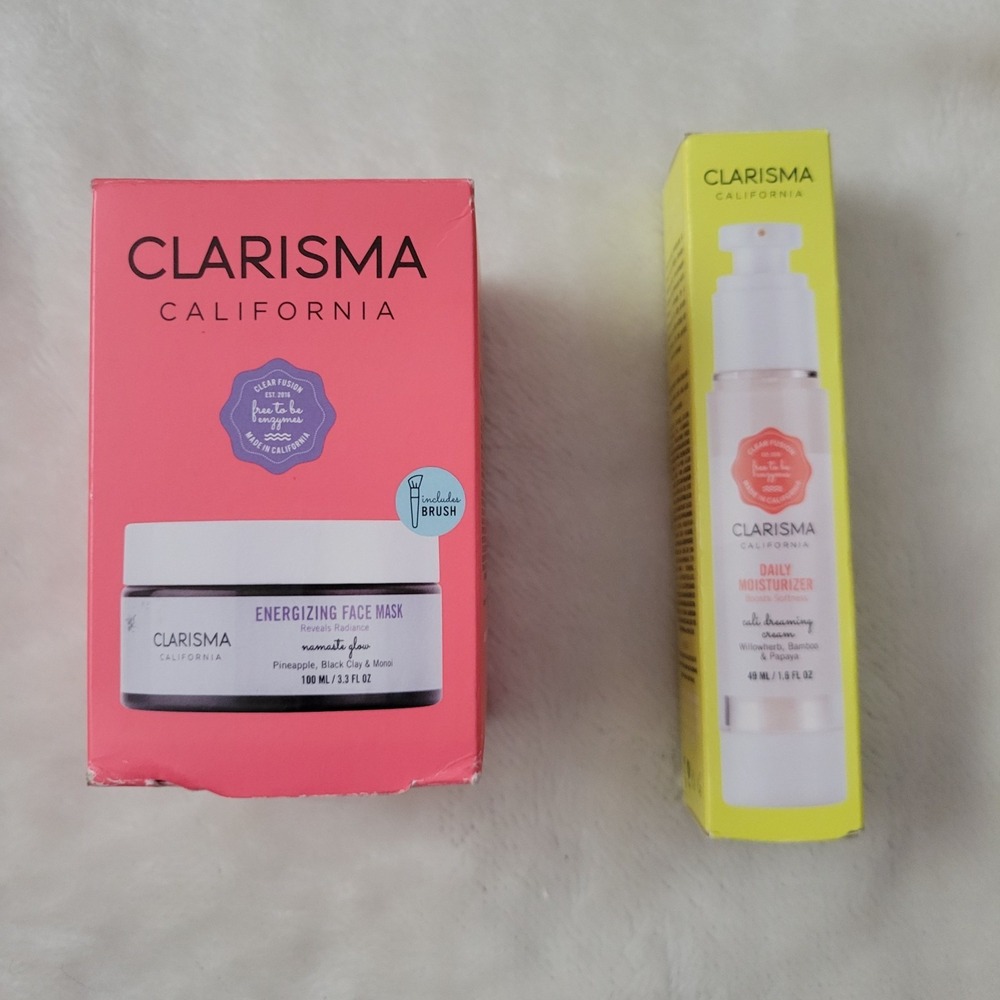 Clarisma Namaste Glow Face Mask & Cali Dreaming Moisturizer Lot of 2